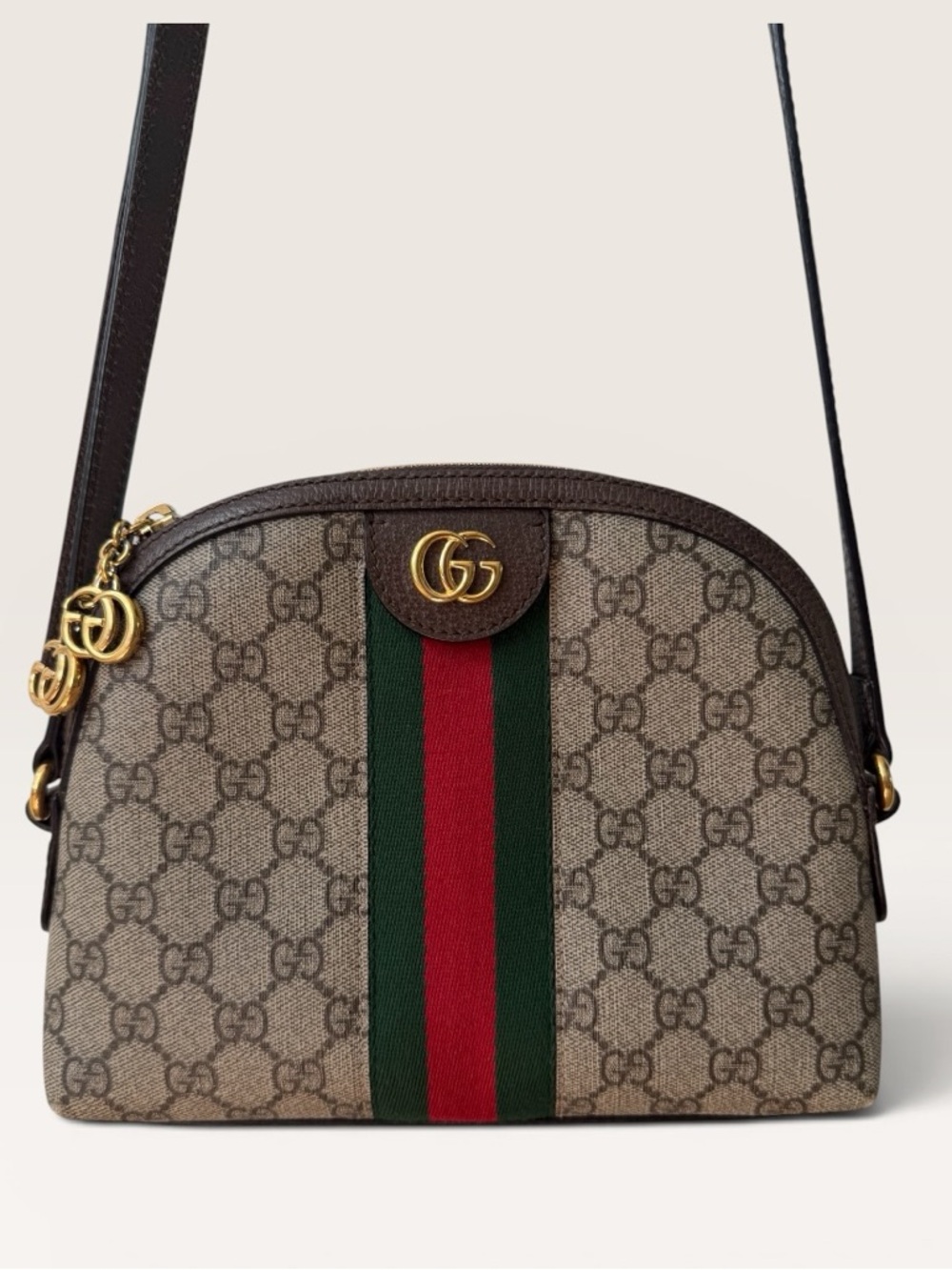 Gucci GG Supreme Canvas Crossbody Bag Web Stripe Ophidia Small Done - Picture 15 of 16